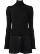 Erika Cavallini Panelled Jumper, Women's, Size: Medium, Black, Wool/acrylic/polyester/viscose
