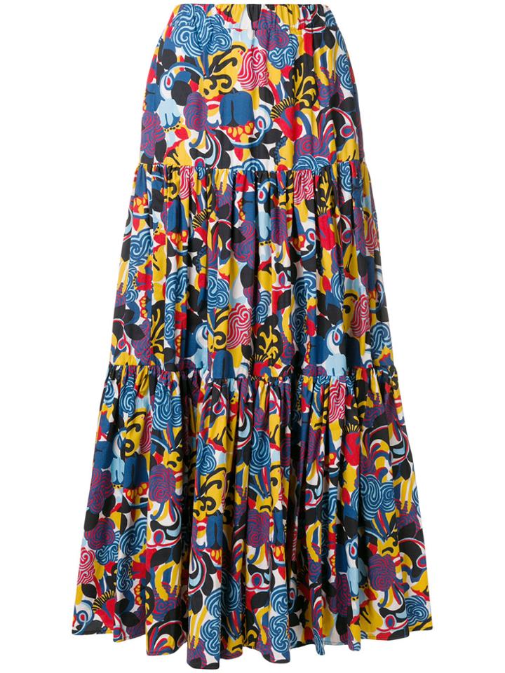 La Doublej Pattern Print Maxi Skirt - Multicolour