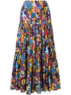 La Doublej Pattern Print Maxi Skirt - Multicolour