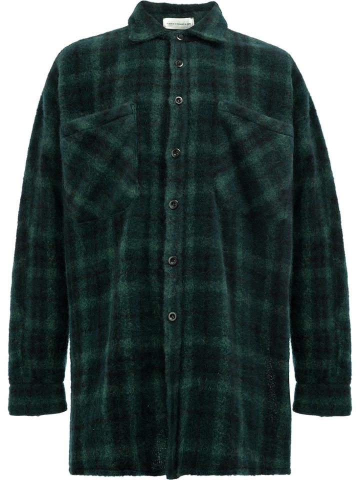 Faith Connexion Oversize Woollen Shirt - Green