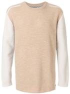 Ck Jeans Two-tone Crew Neck Sweater - Nude & Neutrals