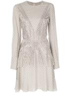 Stella Mccartney - Embellished Printed Dress - Women - Silk/aluminium - 40, Nude/neutrals, Silk/aluminium