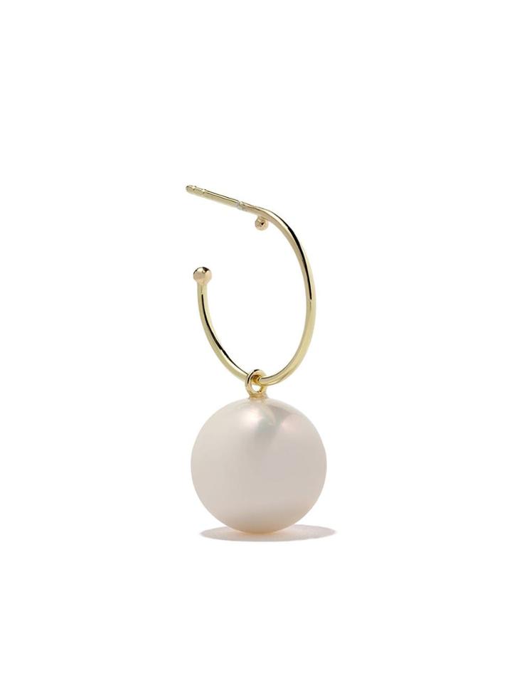 Wouters & Hendrix Gold 18kt Yellow Gold Hoop Pearl Earring