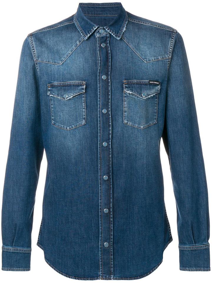 Dolce & Gabbana Western Style Denim Shirt - Blue