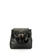 Bottega Veneta Pre-owned Intrecciato Varnished Backpack - Black