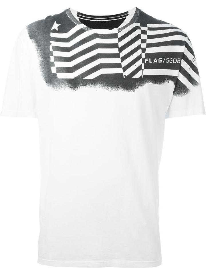 Golden Goose Deluxe Brand Flag T-shirt, Men's, Size: Xs, White, Cotton