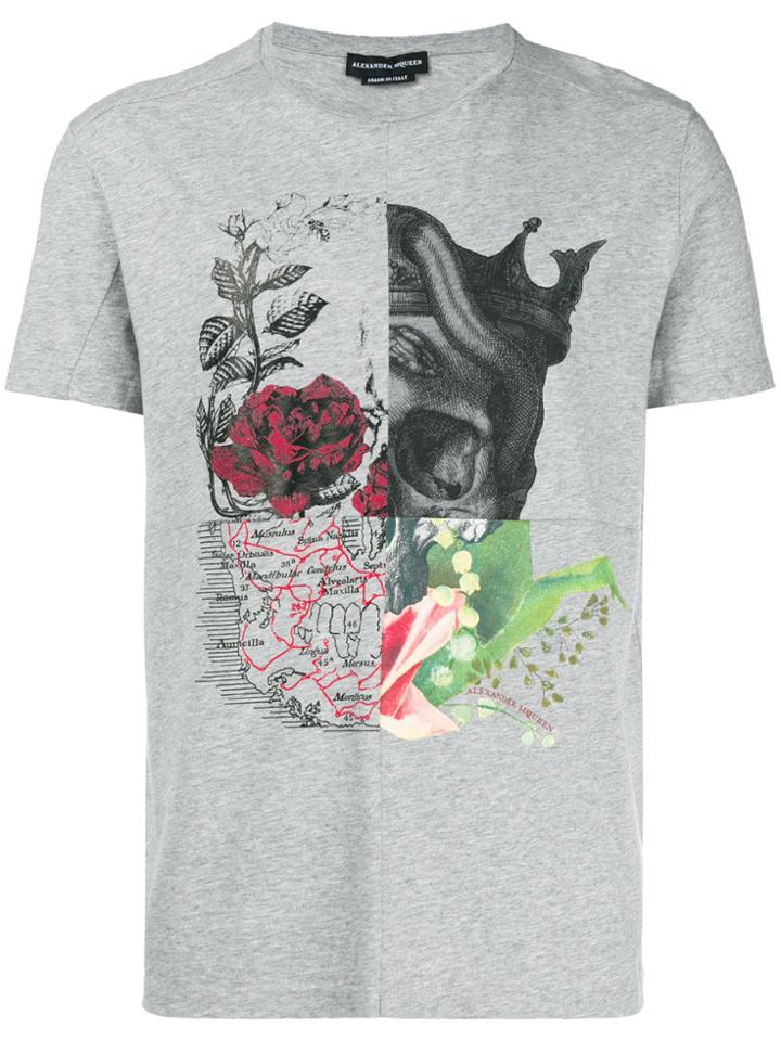 Alexander Mcqueen Signature Printed T-shirt - Grey