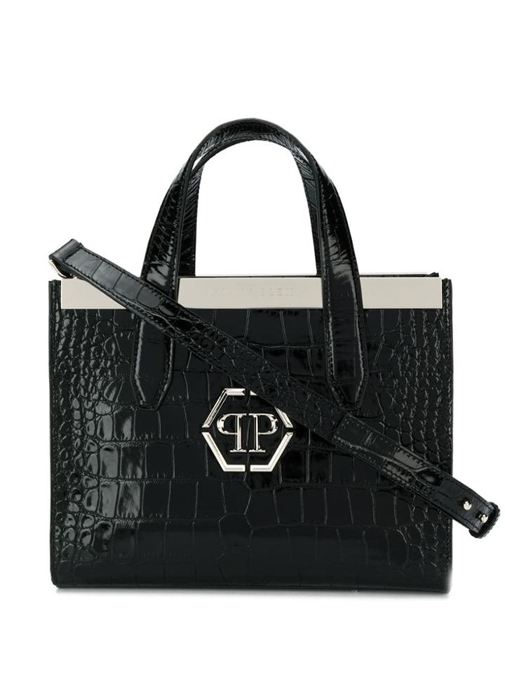 Philipp Plein Croc-effect Tote Bag - Black