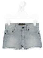 Finger In The Nose Frayed Denim Shorts, Girl's, Size: 12 Yrs, Grey