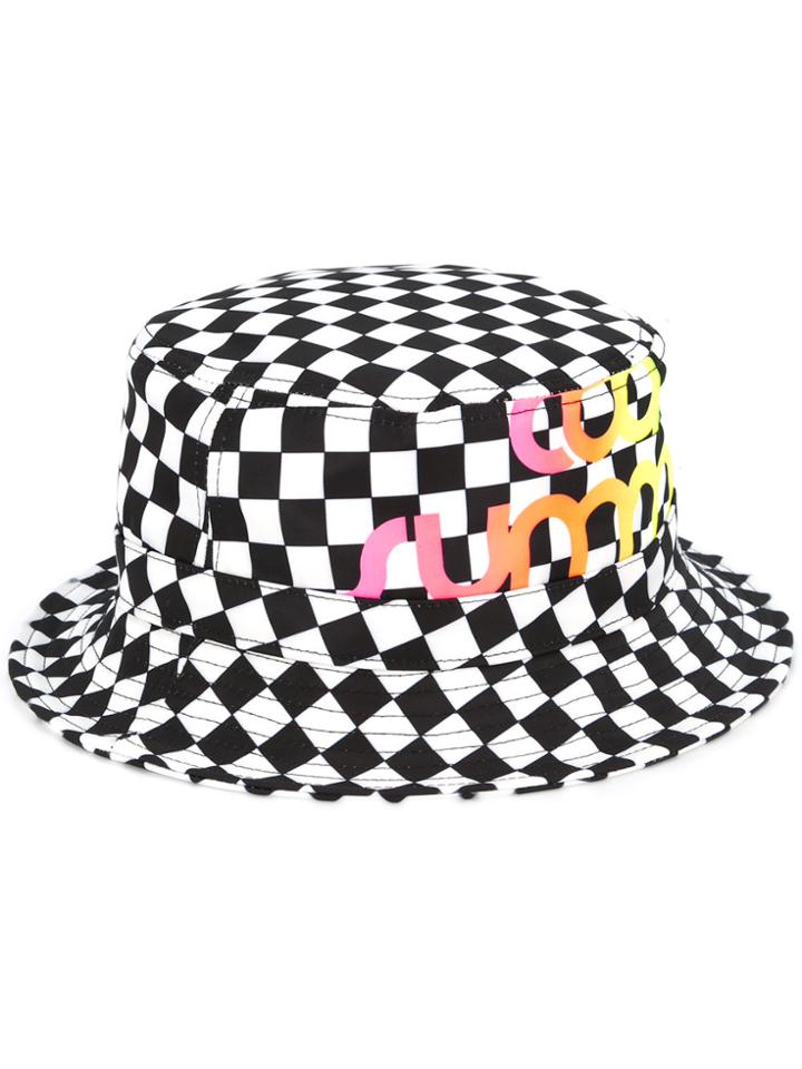 Ports V Cool Summer Checkered Print Hat - White