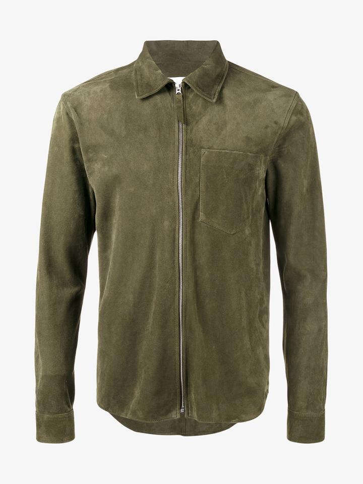 Our Legacy Suede Shirt Jacket, Men's, Size: 50, Green, Leather
