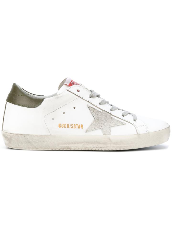 Golden Goose Deluxe Brand White & Khaki Superstar Sneakers
