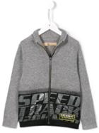 John Galliano Kids Speed Track Print Cardigan, Boy's, Size: 6 Yrs, Grey