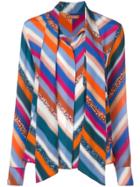 Altuzarra Newberry Chevron-print Blouse - Blue