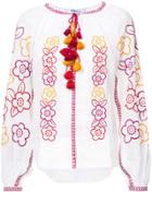 March 11 Floral Embroidered Blouse - White