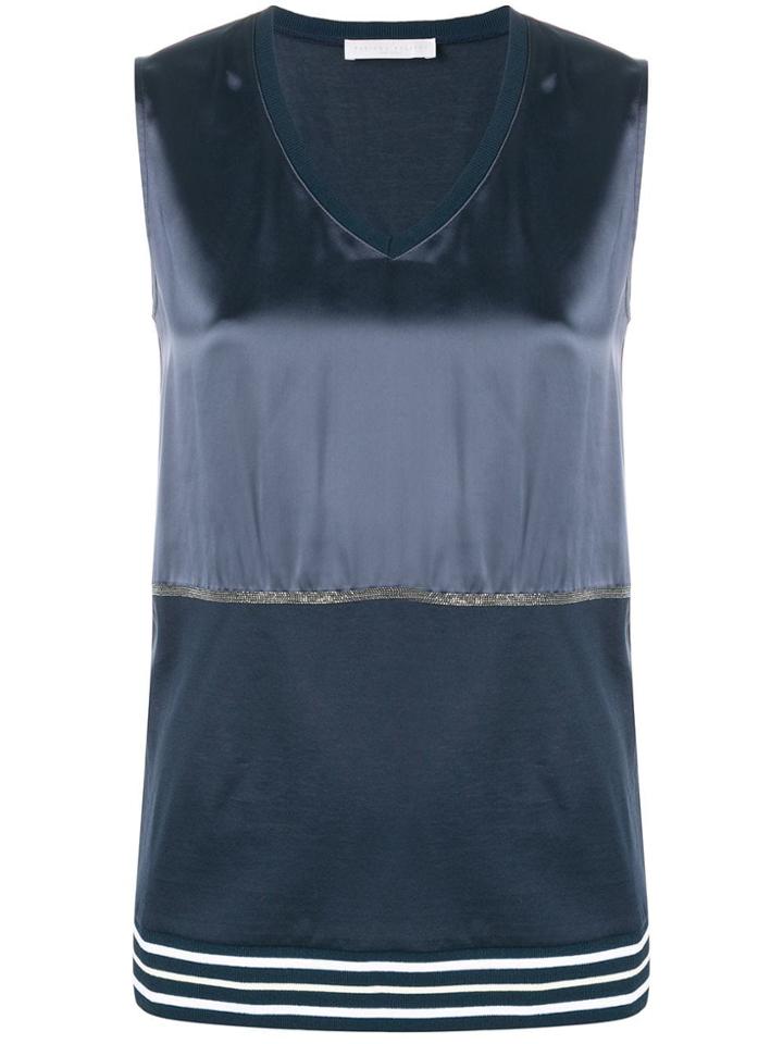 Fabiana Filippi Contrast Panels Top - Blue