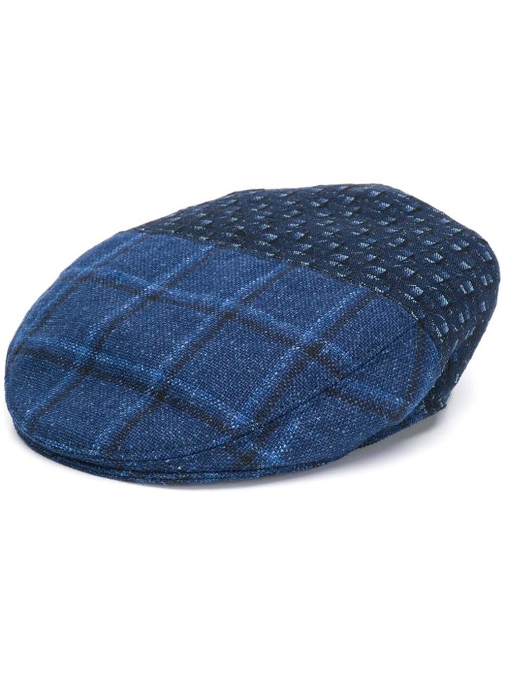 Etro Patchwork Flat Cap - Blue