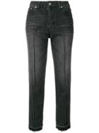 Sacai Cropped Slim Fit Jeans - Black