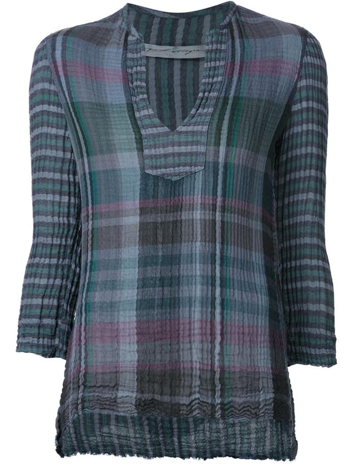 Raquel Allegra Checked V-neck Top
