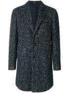 Tagliatore Classic Tweed Coat - Blue