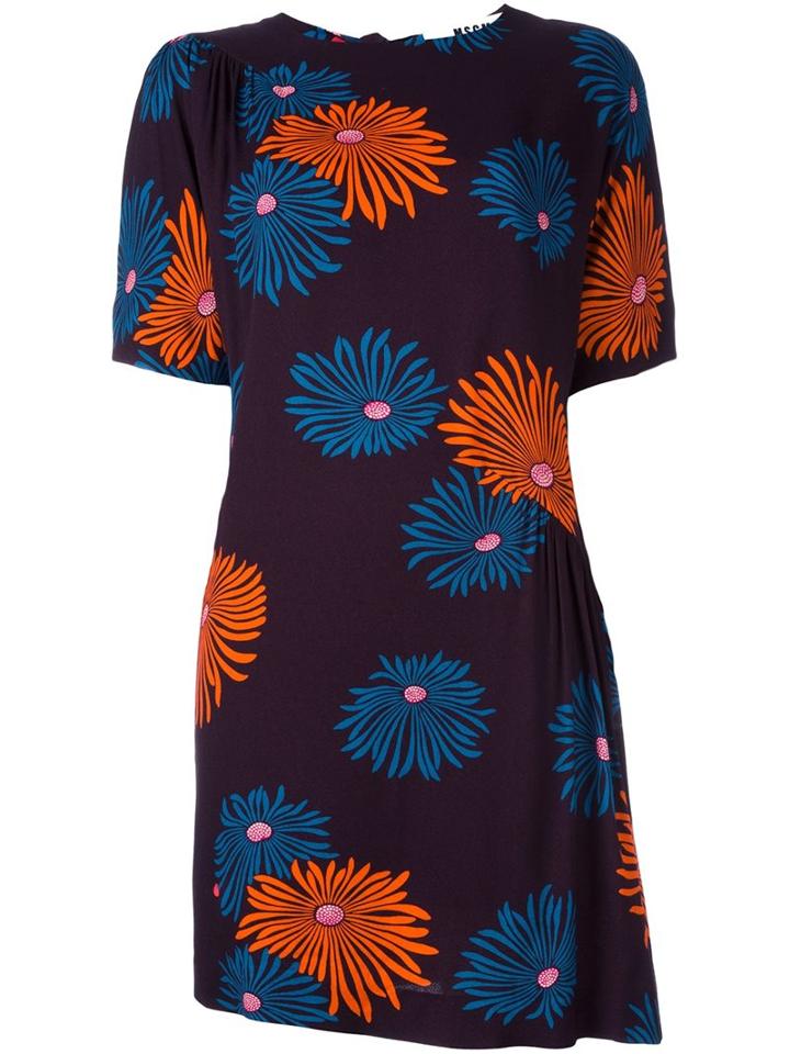 Msgm Flower Print Dress
