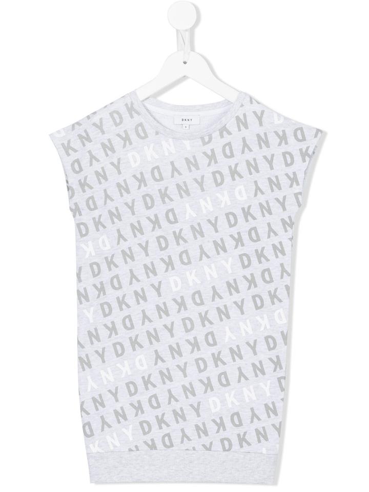 Dkny Kids - Sleeveless Logo Print T-shirt - Kids - Cotton/polyester/viscose - 10 Yrs, Grey