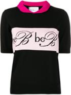 Be Blumarine Logo Embroidered Knitted Top - Black