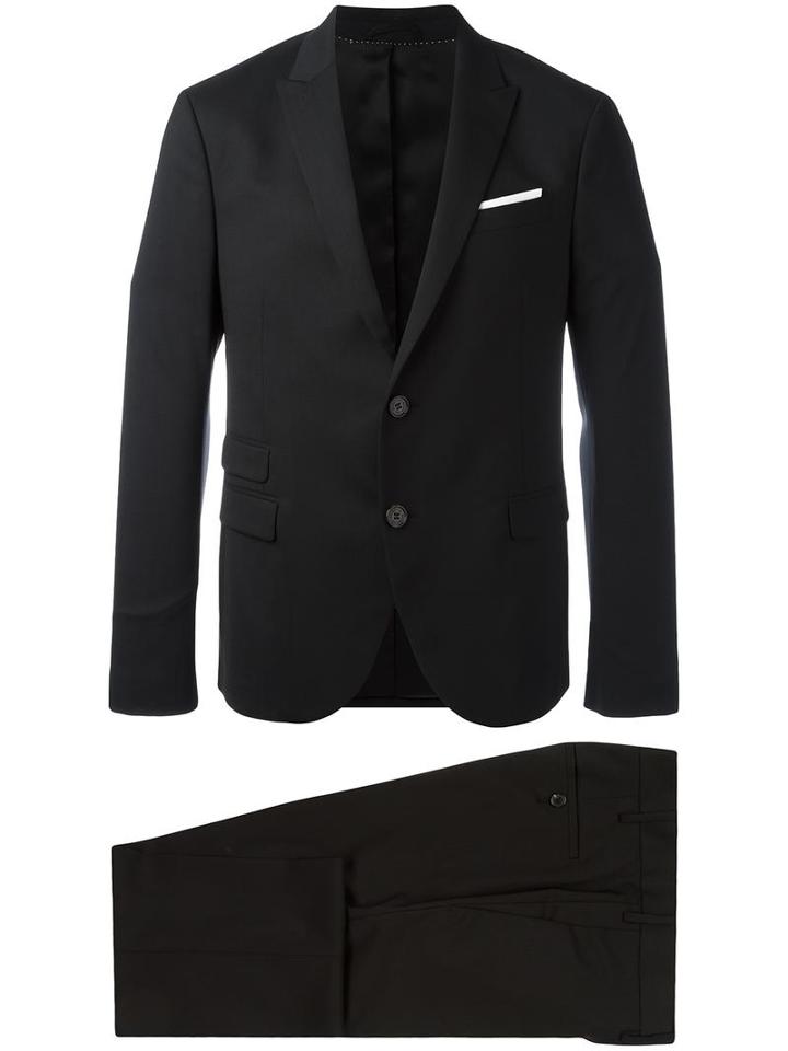 Neil Barrett Formal Suit, Men's, Size: 46, Black, Virgin Wool/spandex/elastane/viscose/cotton