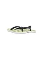 Mc2 Saint Barth Kids Cactus Print Flip Flops - Black