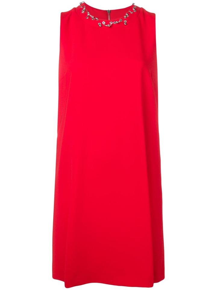 Boutique Moschino Piercing Neckline Mini Dress - Red