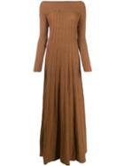 L'autre Chose Pleated Knit Dress - Brown