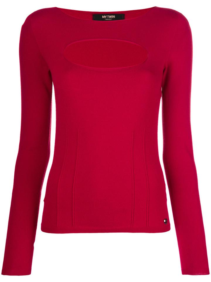 Twin-set Slash Chest Sweater - Red