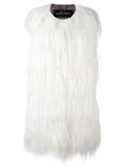 Giorgio Brato Long Fit Gilet, Women's, Size: 40, White, Goat Fur/polyamide/wool
