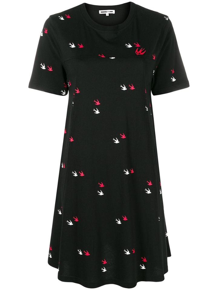 Mcq Alexander Mcqueen Swallow Twins T-shirt Dress - Black