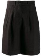 120% Lino Wide Leg Shorts - Black