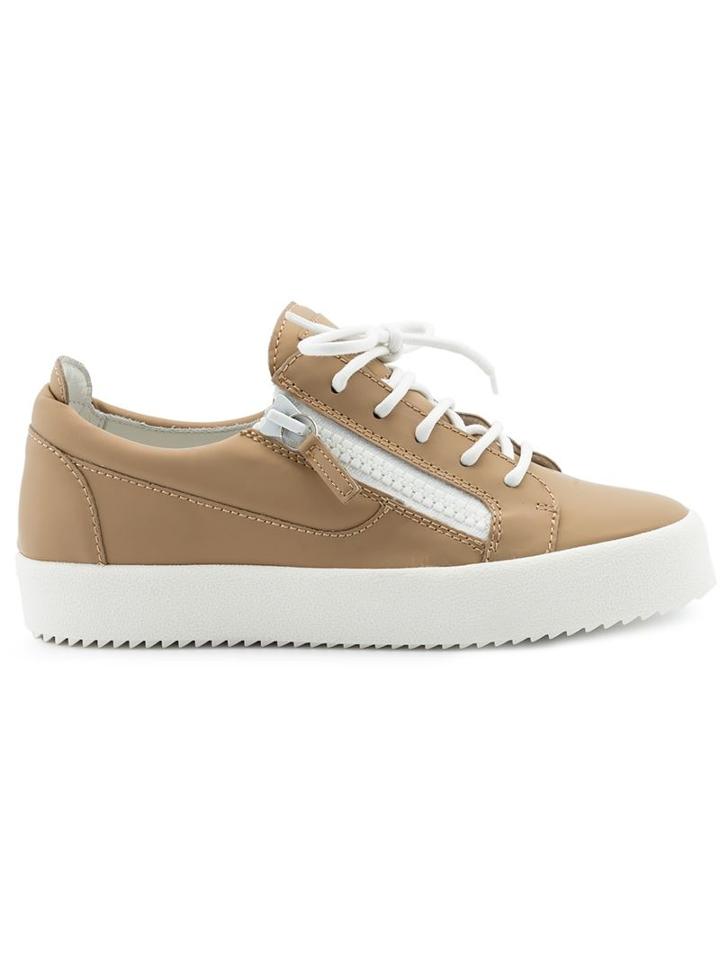 Giuseppe Zanotti Design May London Low-top Sneakers, Women's, Size: 36.5, Nude/neutrals, Calf Leather/rubber