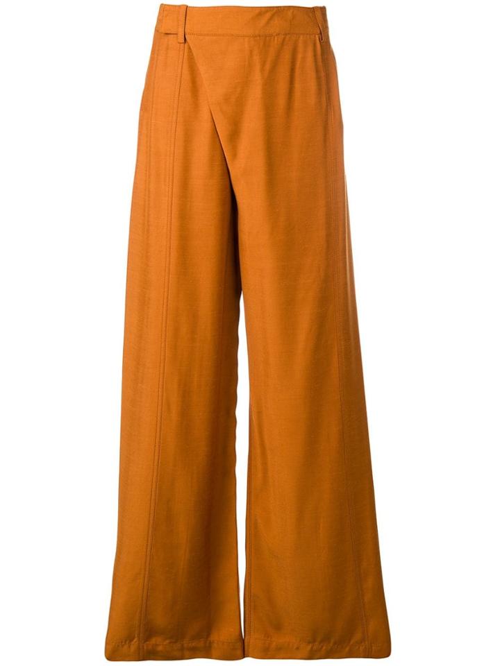3.1 Phillip Lim Front Wrap Wide Leg Trousers - Brown