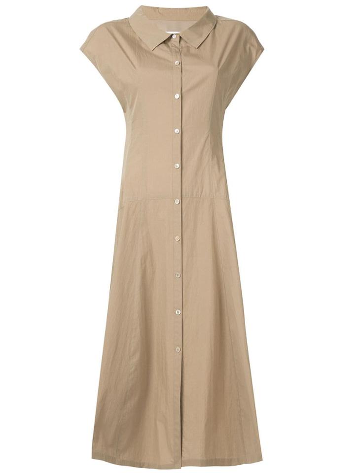 Le Ciel Bleu Long Shirt Dress - Brown