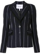 Derek Lam 10 Crosby Pinstripe Blazer, Women's, Size: 12, Black, Ramie/polyester