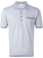 Thom Browne Stripe Detail Polo Shirt, Men's, Size: Iv, Grey, Cotton