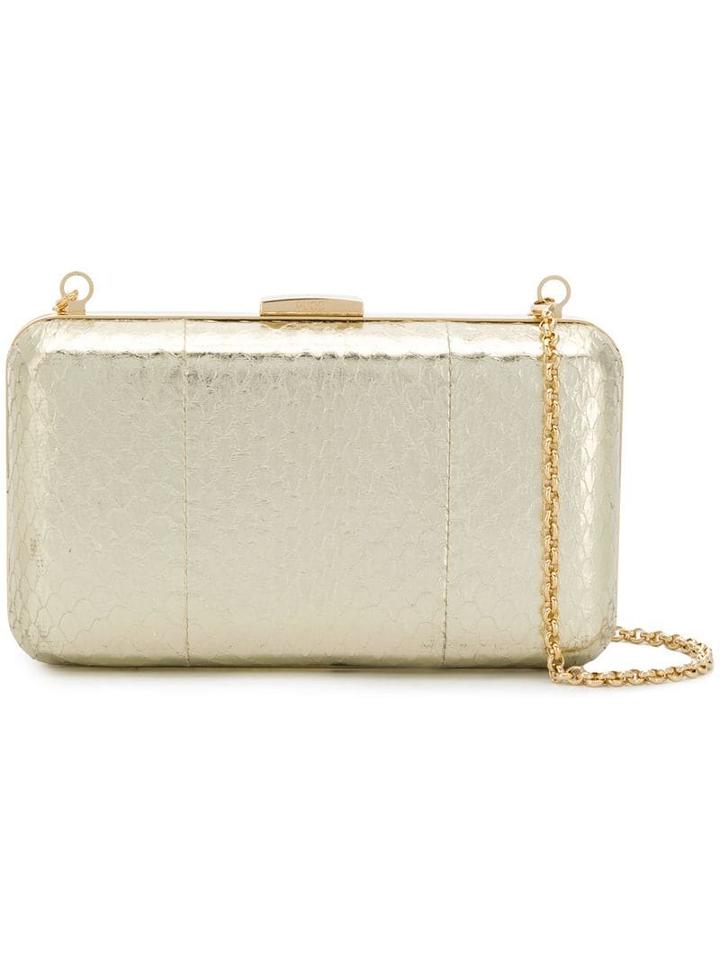 Emilio Pucci Metallic Elaphe Box Clutch - Gold