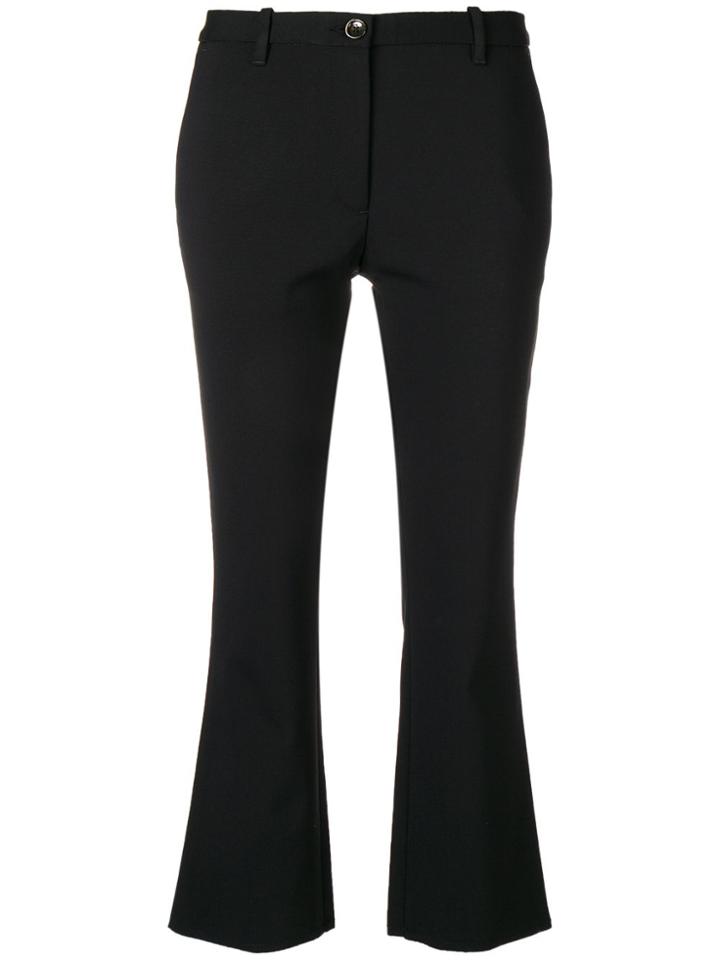 Nine In The Morning Flared Cropped Trousers - Black