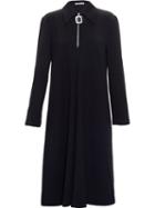 J.w.anderson Collared Zip Dress, Women's, Size: 12, Black, Polyester/spandex/elastane/viscose