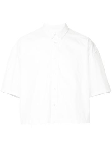 Jieda Raw Hem Short Sleeve Shirt - White