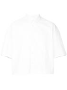 Jieda Raw Hem Short Sleeve Shirt - White