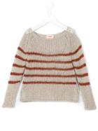 Maan - Lurex Stripe Jumper - Kids - Acrylic/nylon/mohair - 12 Yrs, Nude/neutrals