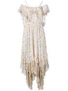 Philosophy Di Lorenzo Serafini - Floral Flared Dress - Women - Polyester/rayon - 40, Nude/neutrals, Polyester/rayon