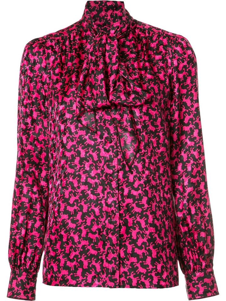 Marc Jacobs Poodle Jacquard Blouse, Women's, Size: 4, Pink/purple, Silk