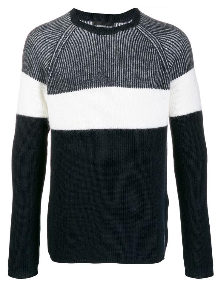 Emporio Armani Colour Block Jumper - Blue