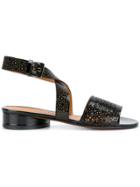 Robert Clergerie Cutout Pattern Sandals - Black